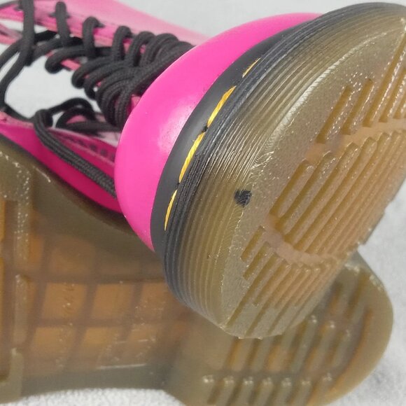 Women's Dr. Martens Doc 1460 W Combat Pink Patent Leather 8-Eye US Size 5 6629 - Picture 14 of 16